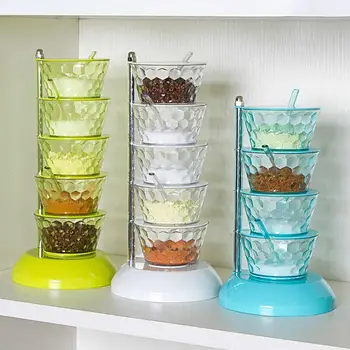 

Rotatable Multi-layer Vertical Seasoning Box Jars Spice Jar Kitchen Condiment Dispenser Storage Container Home Kitchen Tool