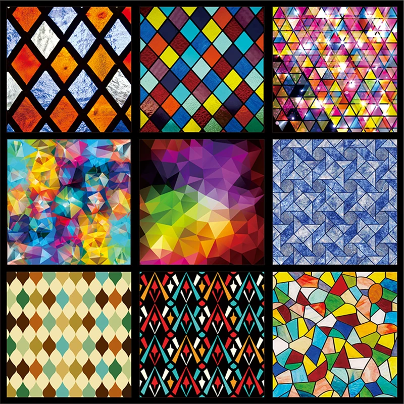 Retro Style Church Painting Art Static Cling Frosted Stained Glass Film Room Bathroom Privacy Window Stickers