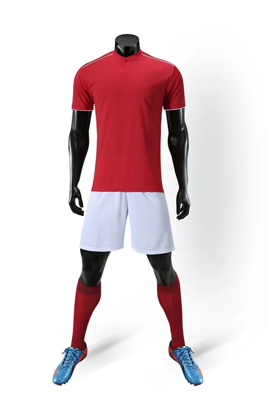 HOWE AO Custom Soccer Jersey футбольные футболки тренировочные комплекты пустая Версия спортивные костюмы для взрослых - Цвет: red and white