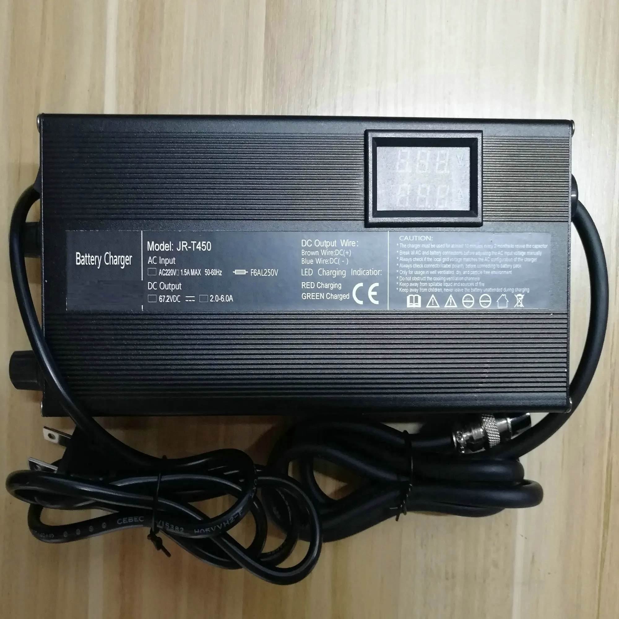 

charger 67.2v 1-5A with digital voltage+current display and button to adjust current and partial charging electric scooter parts