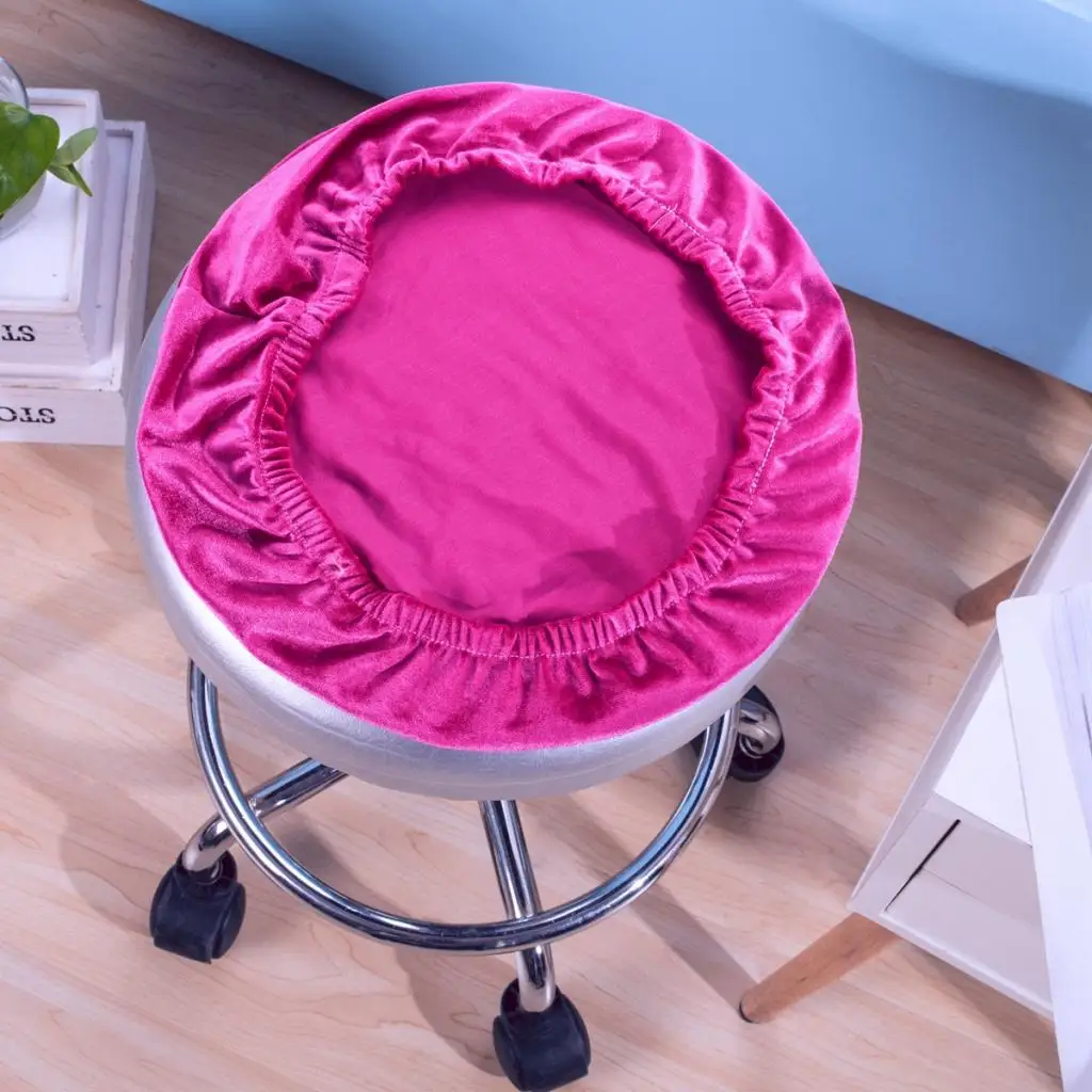 Velvet Elastic Round Chair Bar Stool Cover Slipcover Protector 30-38cm