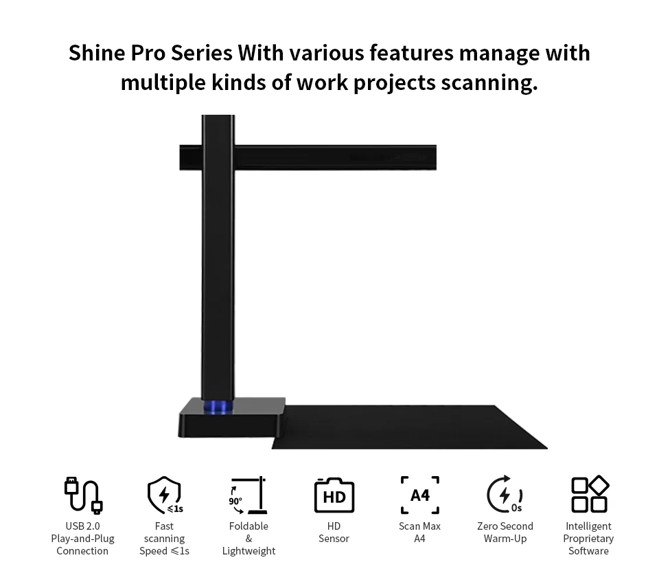 CZUR Document Camera Shine 500 800 Pro Capture Max A4 Size for Teaching Learning, Document Scanner for Invoice Scan with OCR smart scan