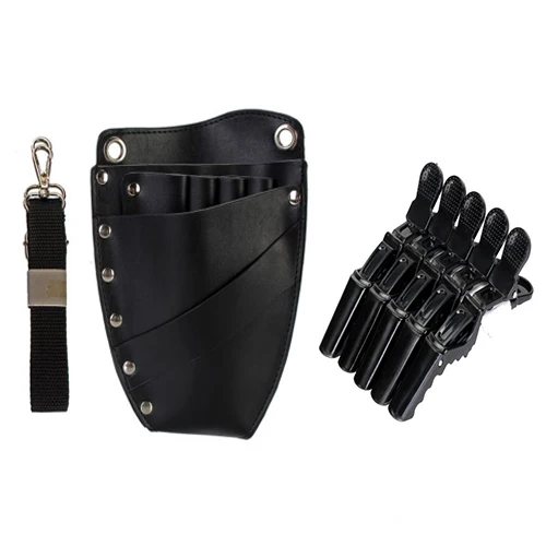 

1 Lot Professional Salon Section Hair Clips DIY Hair Styling Grips Hairpins Barber Hairdressing Tools Black With Waist Bag