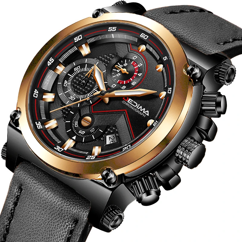 DEDIMA 2021 New Fashion Mens Watches with Stainless Steel Top Brand Luxury Sports Chronograph Quartz Watch Men Relogio Masculino