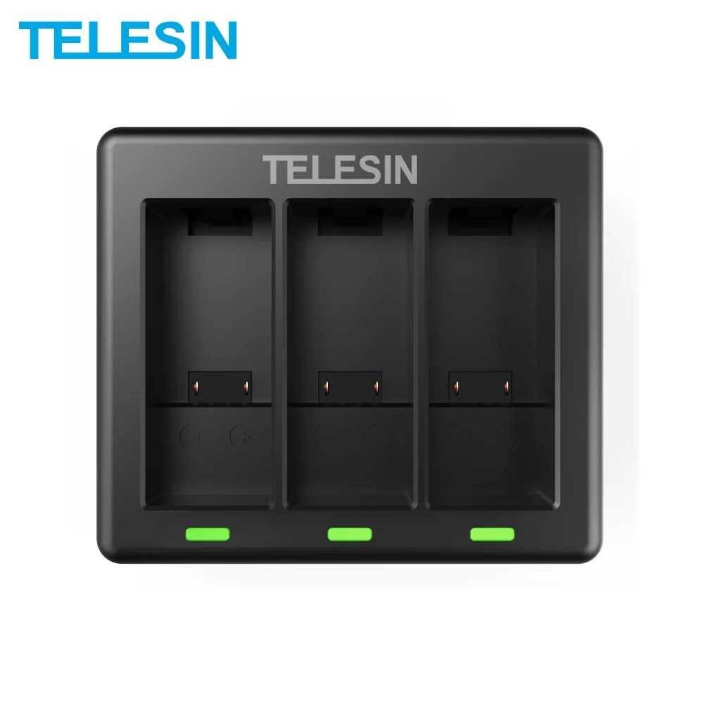 

TELESIN Triple Channel Battery Charger for GoPro HERO 9 Black,with Type C Charging Cable 3-channel Battery Charger for Hero 9