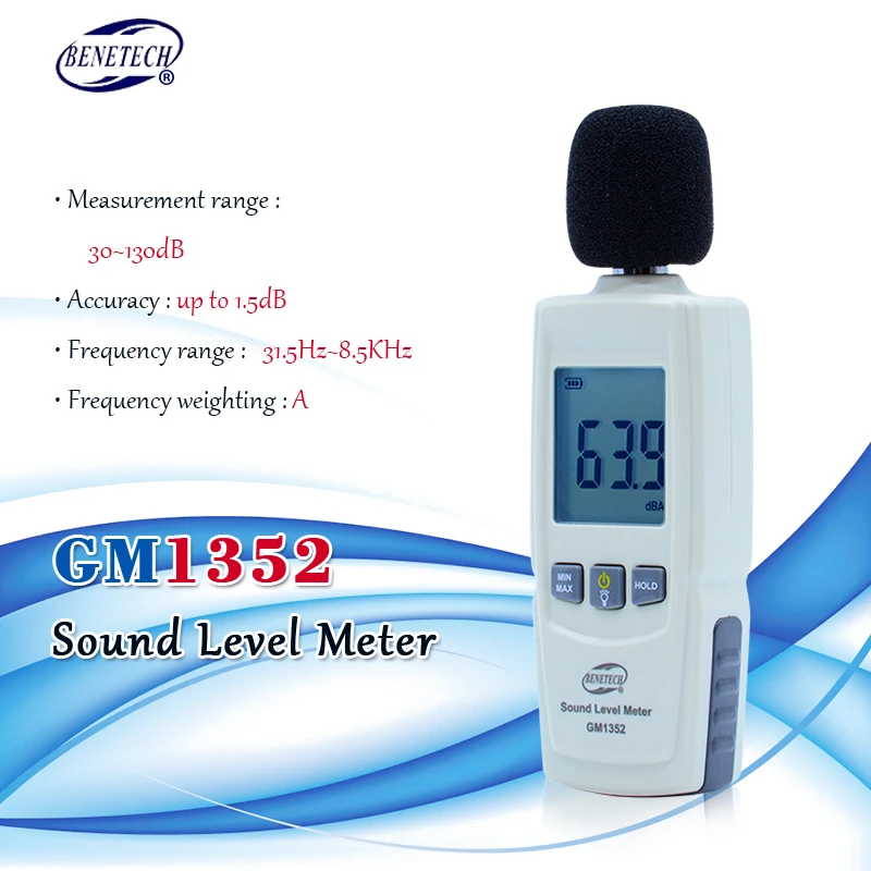 디지털 사운드 레벨 미터 소음 테스터 Db 데시벨 미터 데시벨 소음 오디오 감지기 자동 마이크 Gm1352 30  130Db|Digital Sound Level Meter|Sound Level Meternoise Meter - Aliexpress