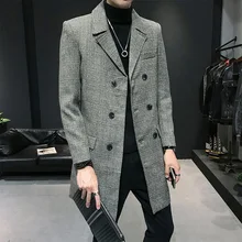 Abrigo Hombre Тренч, длинный двубортный Повседневный приталенный мужской пиджак, манто Homme Hiver, дизайнерская длинная куртка 3xl для мужчин