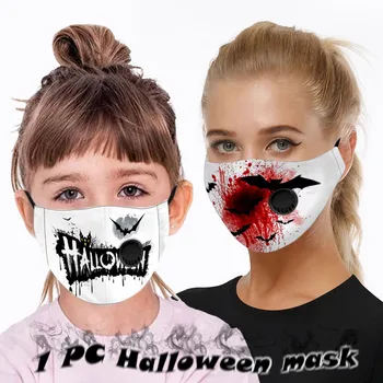 

Halloween Children Kids Print Reusable Breathable Safe Mask Mouth Mask Breathable Face Mask Cloth Mouth Caps masques