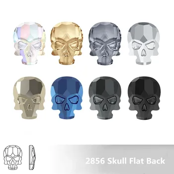 

100% Original Crystals from Swarovsky 2856 Skull Flat Back 14x10.5mm no hotfix rhinestone for women nail art findings