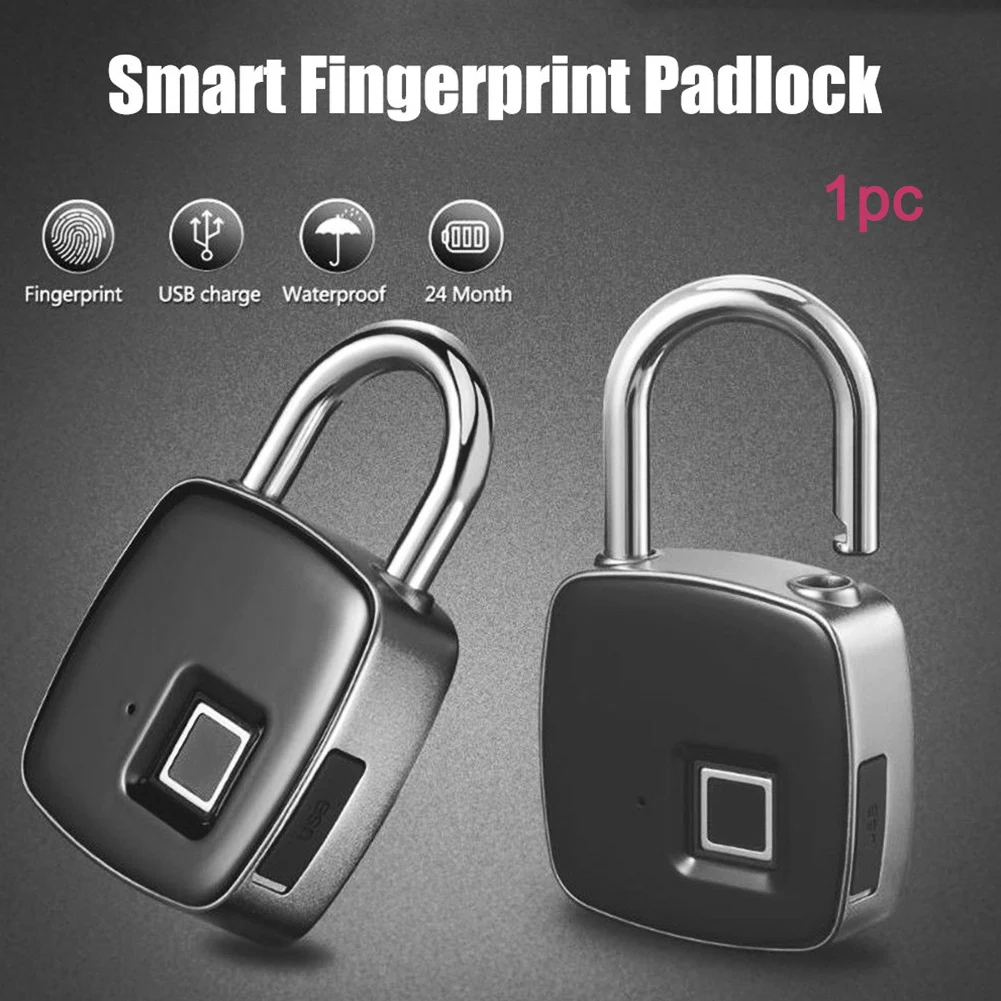 

Hot New Door Safe Waterproof Round Smart USB Charging QR Code Rechargeable Fingerprint Padlock Lock