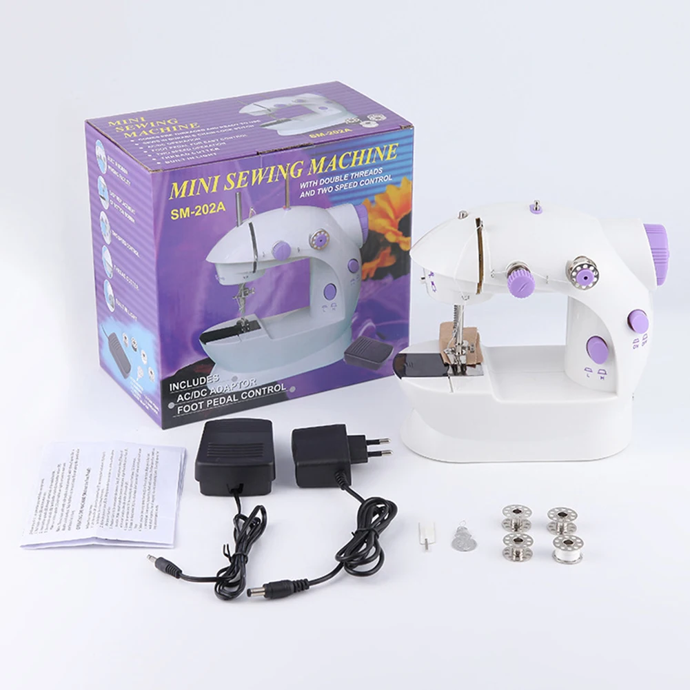 110V Portable Mini Hand Sewing Machine Household Electric Cordless Stitch Sewing Set for Quick Repairs DIY Clothes Stitchin