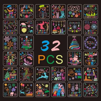 

Coloring Spraying Decoration Scrapbook DIY Embossing Reusable Festival Christmas Template Layering Stencils Window Glass