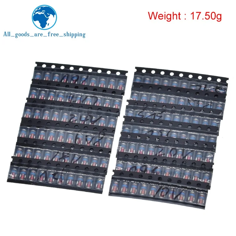 Набор диодов стабилитра TZT LL41 SMD 1 Вт 3 В 36 в 13 видов * 10 шт. = 130 ZM4728A ZM4732A ZM4733A ZM4737A ZM4740A