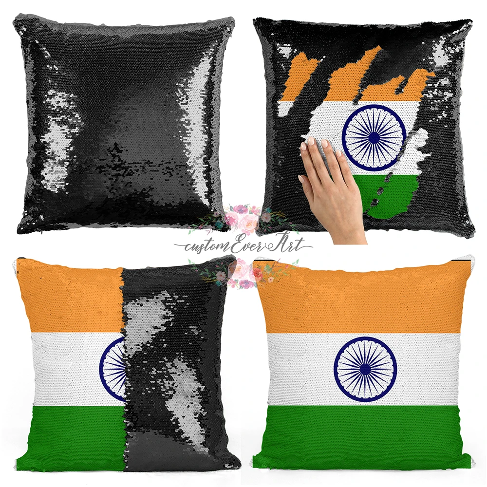 

India Personalized custom picture pillow coverï¼Œhome pillow reversible mermaid sequin pillow case cover