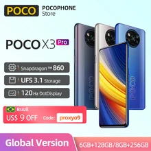 In Stock POCO X3 PRO NFC 128G 256G Global Version Snapdragon 860 Quad Camera 120Hz 33W Fast Charge 5160mAh Battery Smartphone