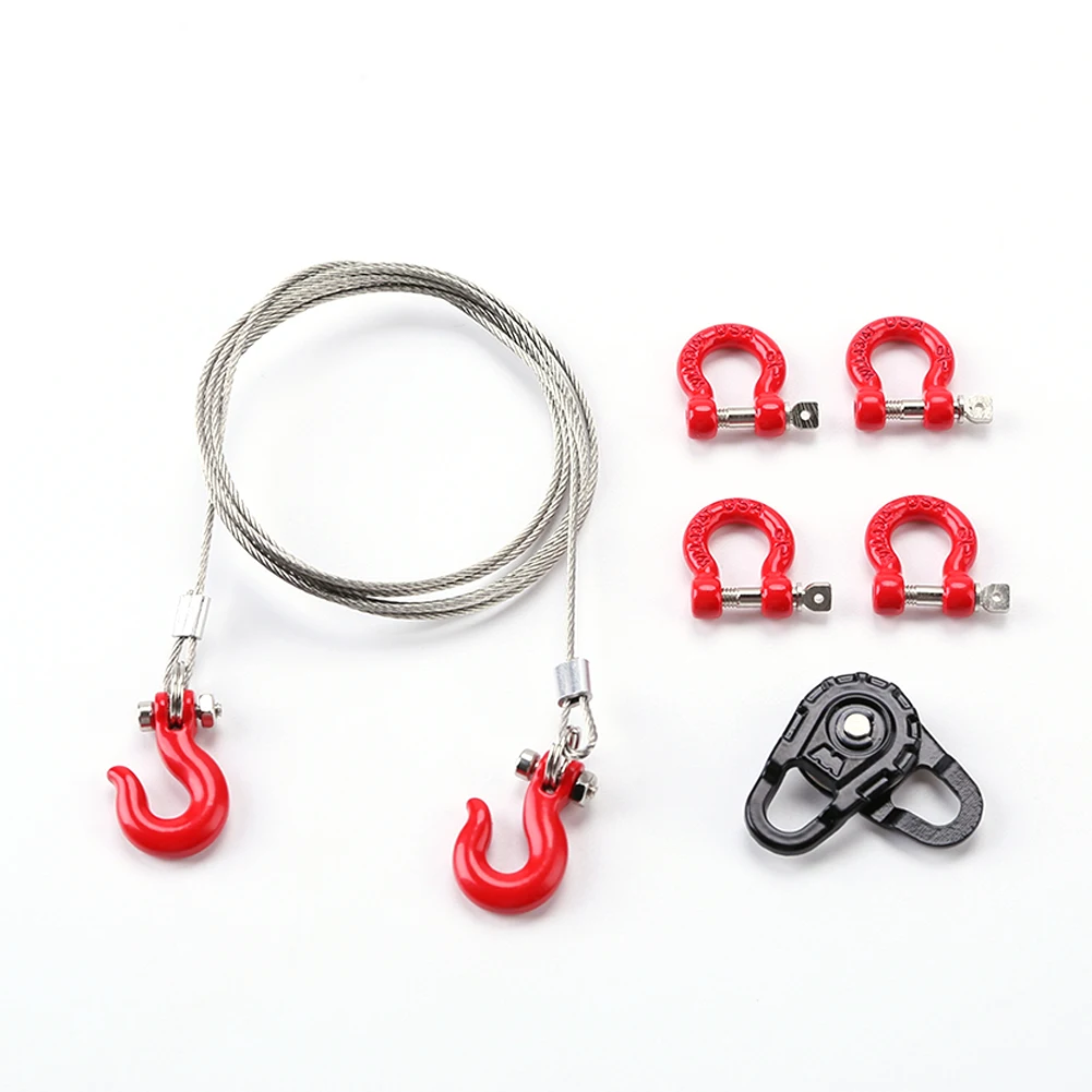 

3pcs RC Car Snatch Block Metal Winch Tow Rope Fine Workmanship and Smooth Rotation for 1/10 RC Crawler Axial Traxxas