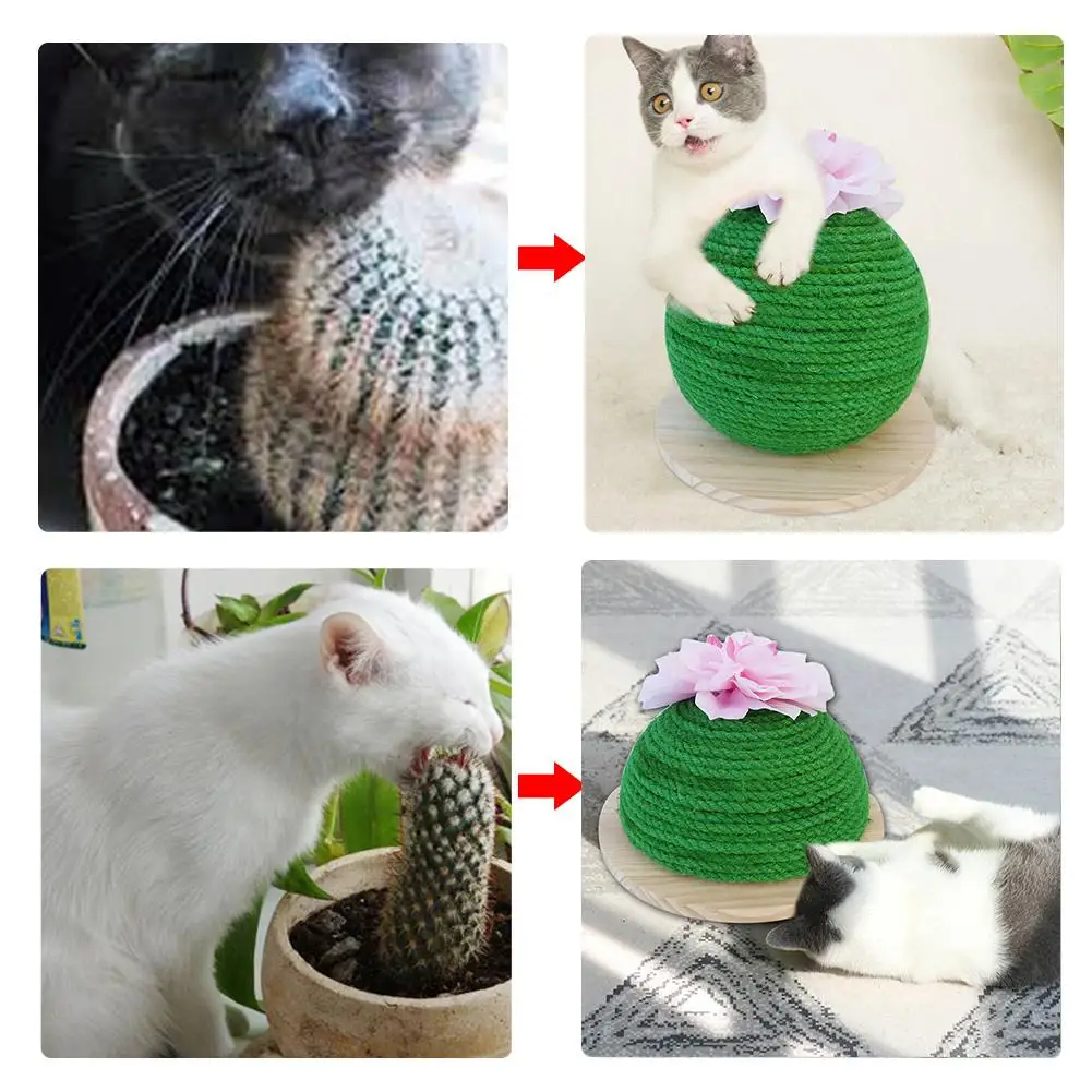 Массажная Когтеточка для кошек, прикольная груша, игрушка для кошек, котенок, кактус, кошачий продукт, Когтеточка из сизаля для кошек, украшение игры 4