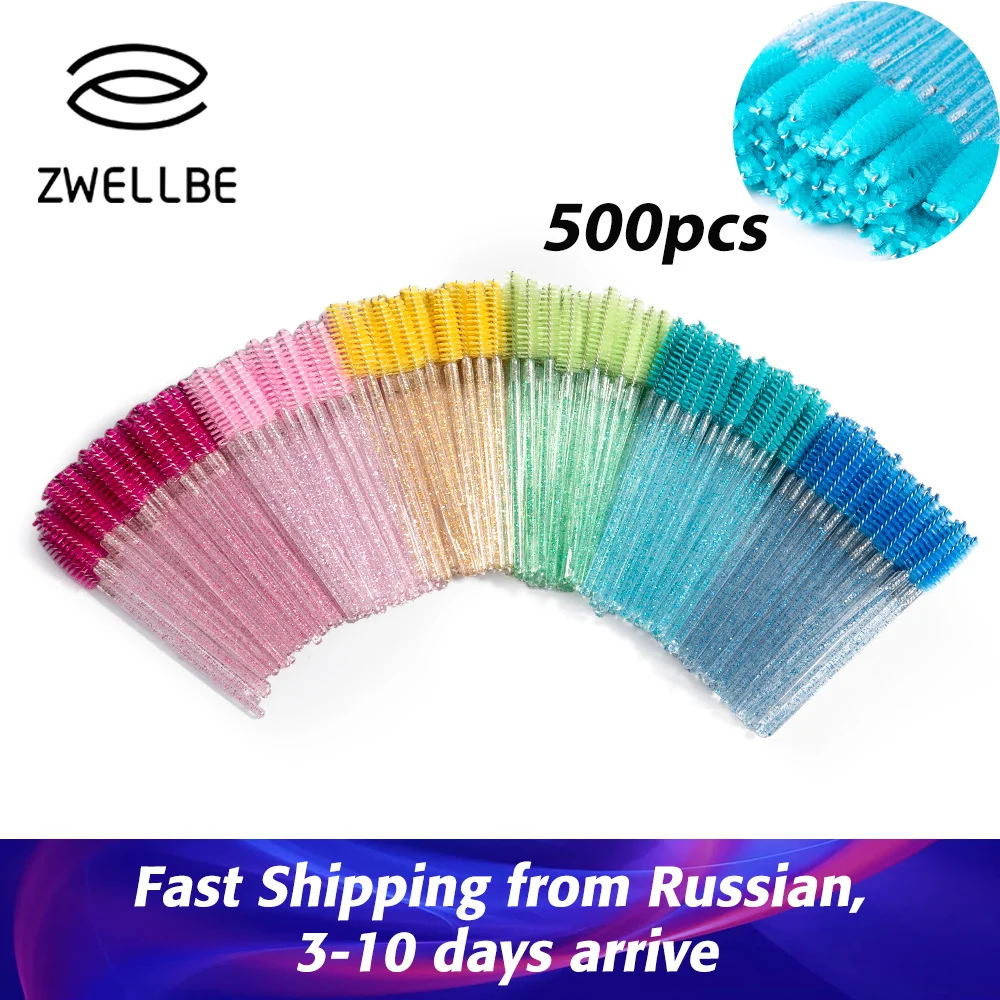 Zwellbe одноразовый Кристалл щеточку для ресниц гребень 500 шт./упак. удлинение тушь