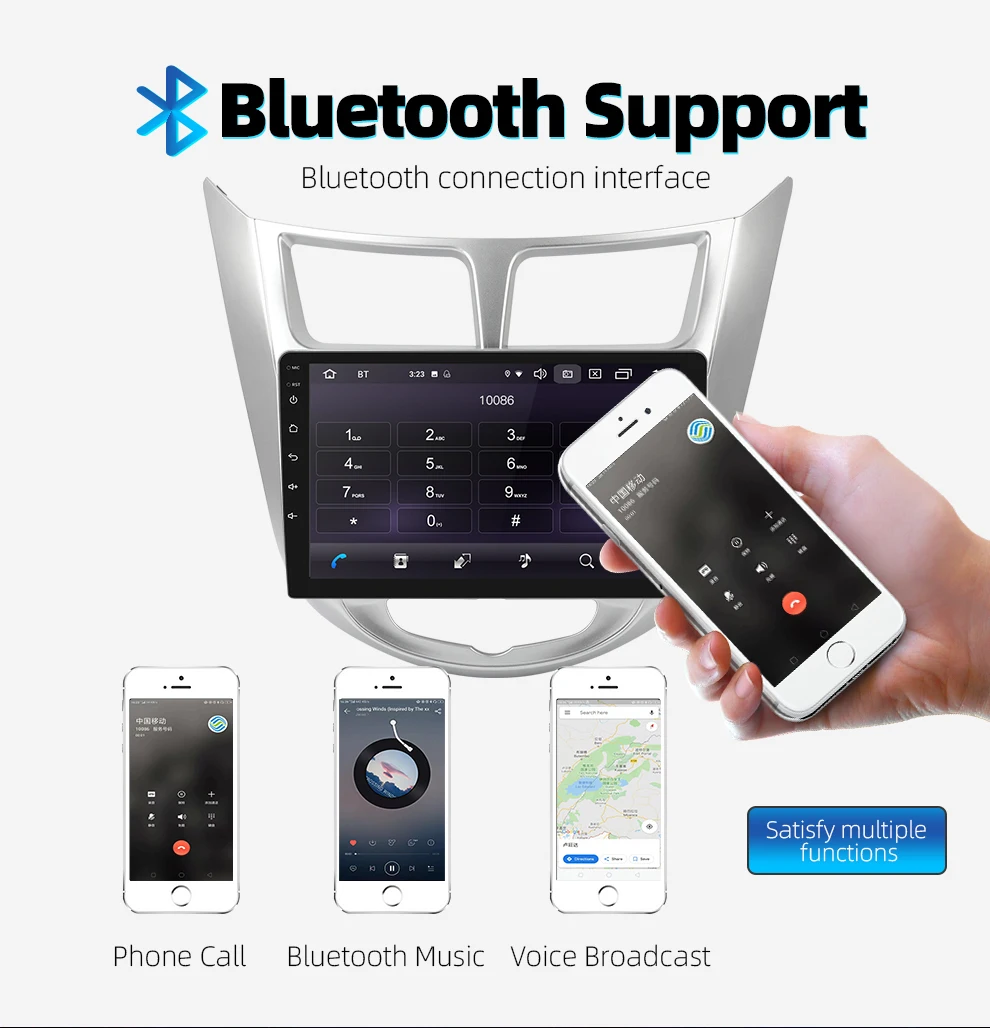 Top 9" Android 9.0 Car Radio 2din car radio DSP 2.5D IPS Screen GPS NAVIGATION WIFI For Hyundai solaris verna Player Front&Rear CAM 13