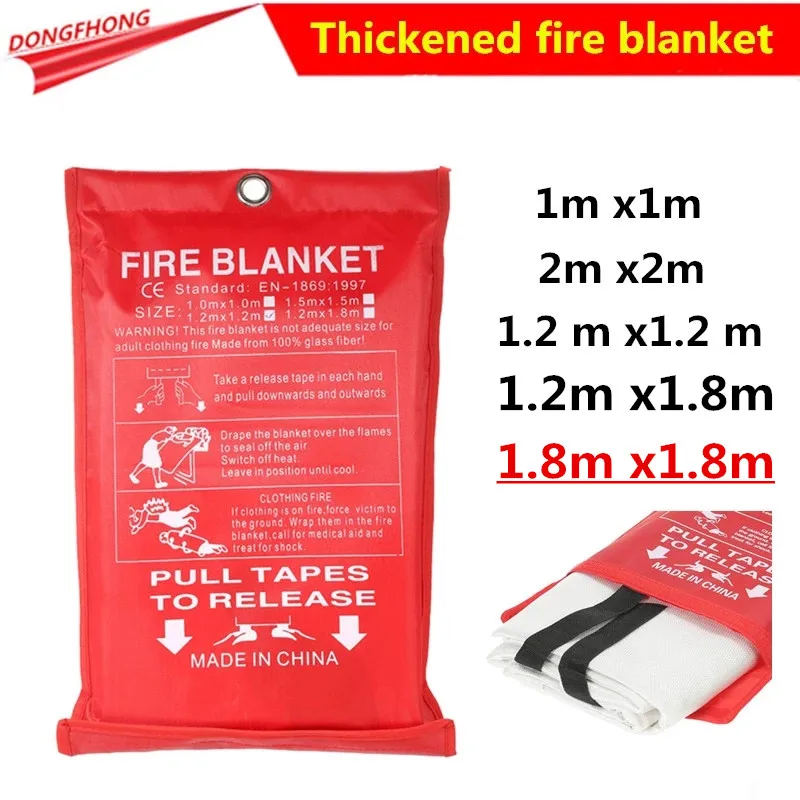 1.8M x 1.8M Fire Blanket Fiberglass Fire Flame Retardant Emergency Survival Fire Shelter Safety Cover Fire Emergency Blanket