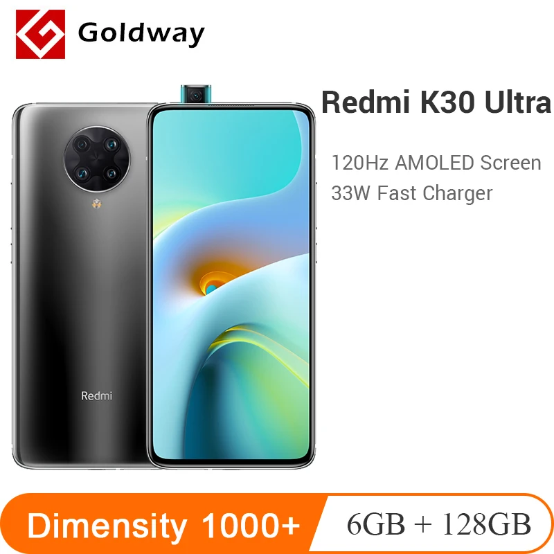 Оригинальный смартфон Redmi K30 Ultra 6 ГБ 128 MTK Dimensity 1000 + Восьмиядерный 64-мегапиксельная
