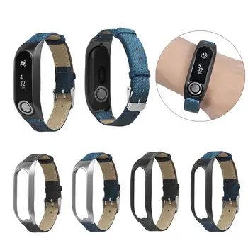 

Vintage Leather Denim Canvas Bracelet Watch Band Metal Case Wristband Strap Replacement for Tomtom Touch Smart Watch Accessories
