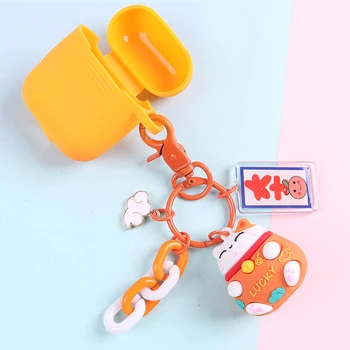 

For Xiaomi Mi True /Air LiteCase Cute luck cat cartoon Key Ring Silicone Earphones case for Xiaomi Air Lite / AirDots Pro Cover