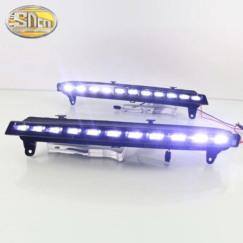2pcs LED Daytime Running Light For Audi Q7 2006 2007 2008 2009 Dynamic Yellow Turn Signal Car DRL Waterproof 12V Fog Lamp Bulb