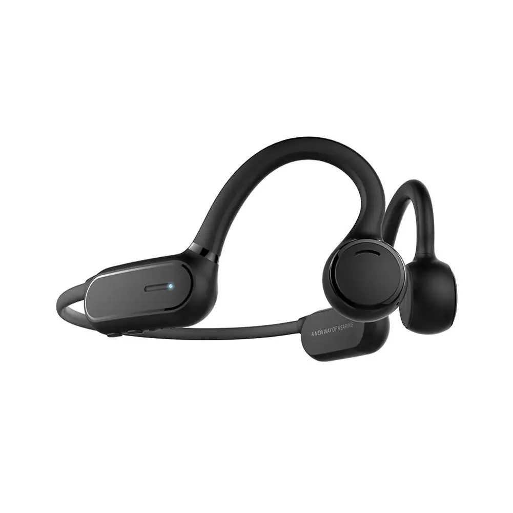 Спортивные Bluetooth наушники, беспроводные Bluetooth 5,0, беспроводная гарнитура, водонепроницаемые наушники для костной проводимости - Цвет: Black