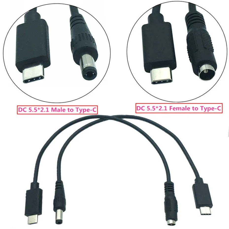 Кабель с разъемом типа C 5 5x2 1 мм 3 5x1 35 разъем USB адаптер питания постоянного тока