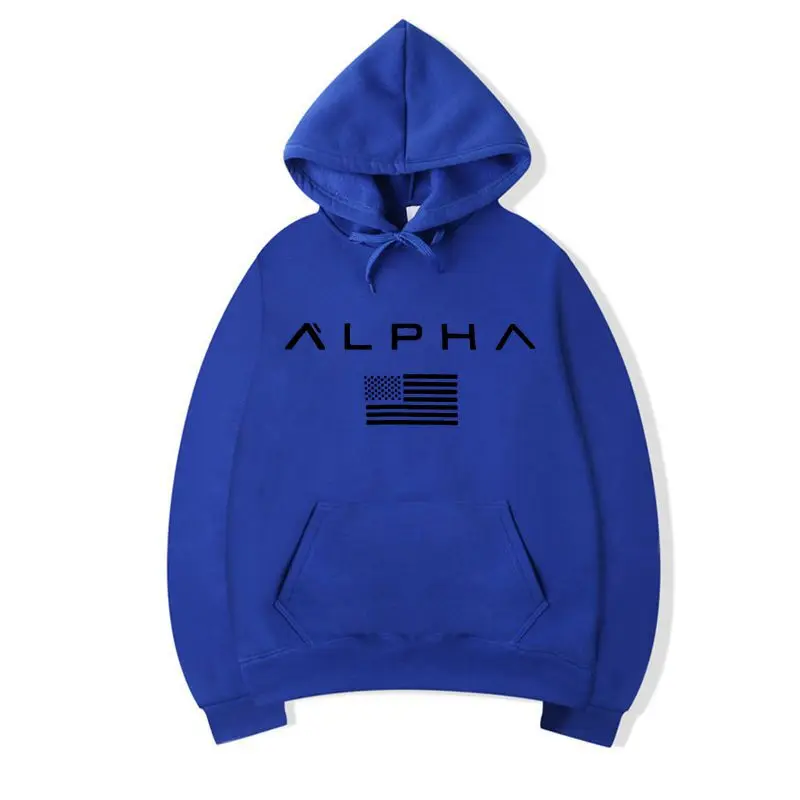 Осень новое поступление высокая Alpha Industries спортивная одежда с принтами Мужская толстовка хип-хоп мужской пуловер с капюшоном одежда с капюшоном