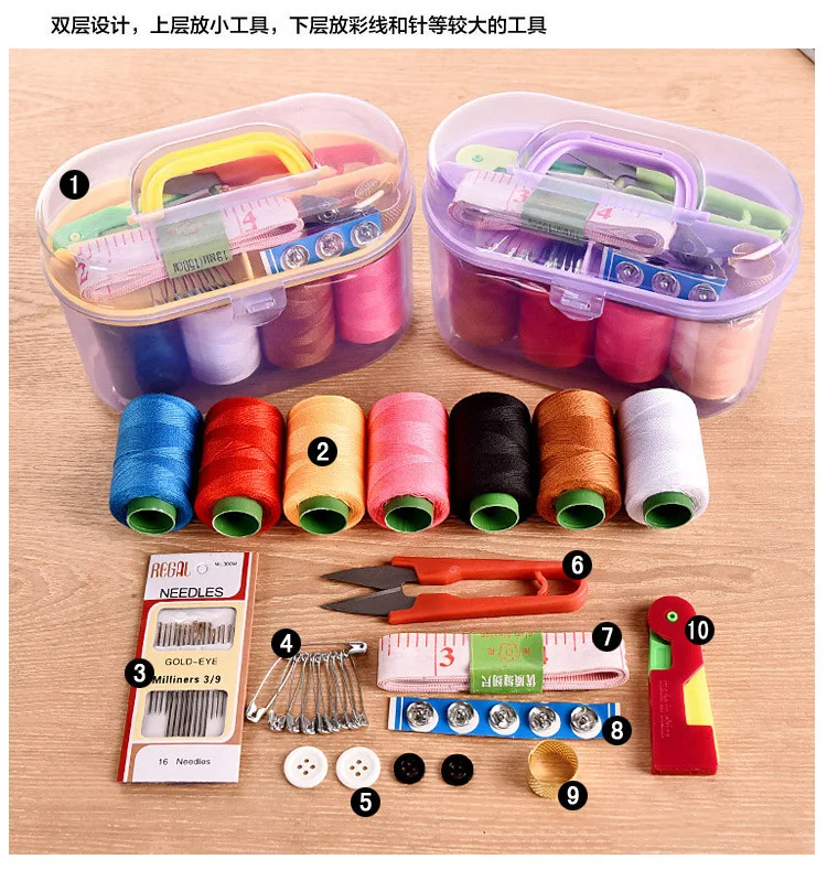 Manufacturers Direct Selling Household Sewing Box Fabric Sewing Needle Set Sewing Kit Multi-functional Portable Organizing Treas