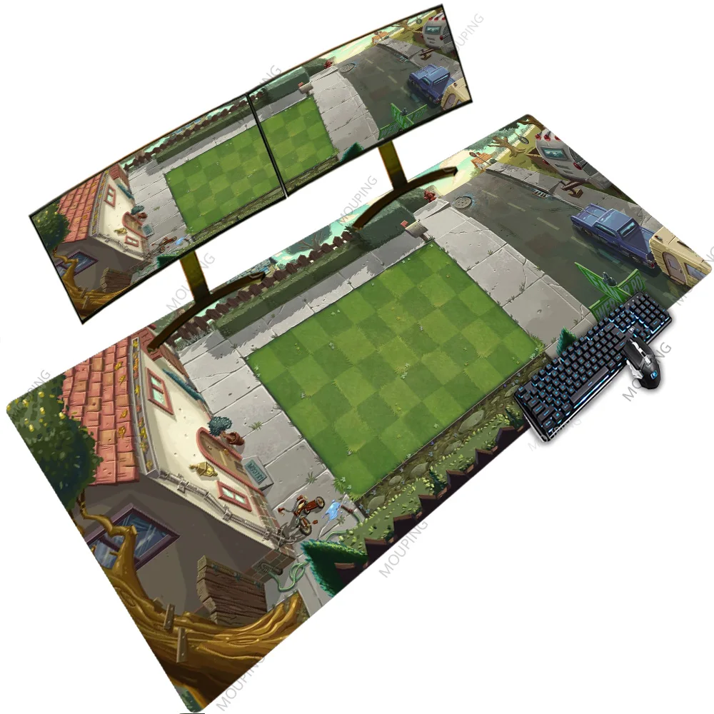 Desk Mat 1200x600 Plants Vs Zombies Mouse Pad 100x50 Carpet Mouse Computer Extra Large Gaming Mat Huge Rug Rgb Led Backlit Anime
