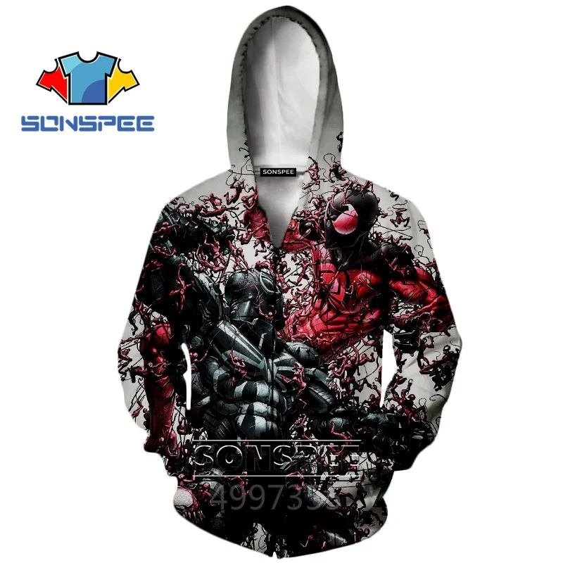 SONSPEE/толстовка с 3D принтом venom Parasitic alien Harajuku; повседневные толстовки для мальчиков и девочек-подростков; уличная толстовка с капюшоном; одежда; Z21 - Цвет: 1