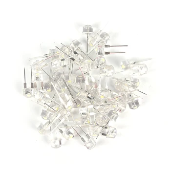

50pcs/lot 0.75W 8mm Straw Hat LED White Ultra Bright F8 White LED Light Emitting Diode Lighting Bulbs