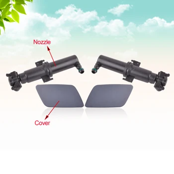 

CAPQX For Tiguan 2010 2011 2012 2013 2014 2015 2016 Front Headlight headlamp Washer Nozzle & Cover Spray Jet cap Housing Shell