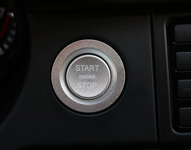 Хром запуска двигателя автомобиля стоп крышка кнопки запуска кольцо накладка наклейка для Range Rover Vogue SE Range Rover Sport Evoque VELAR Стайлинг - Название цвета: Silver
