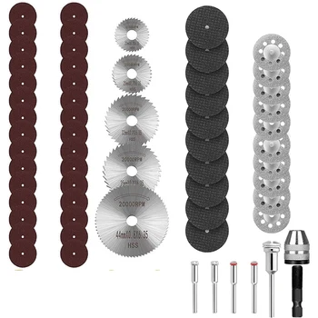 

62Pcs Cutting Wheel Set for Rotary Tool, Resin Cut Off Disc, Cutter Kit with Mandrels for Wood Glass Plastic Stone Metal