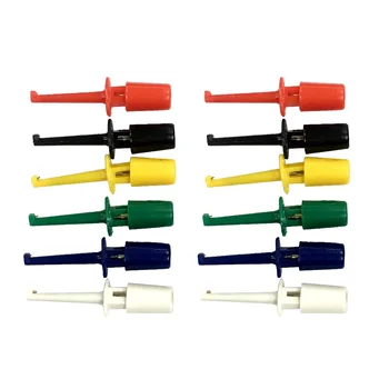 

12PCS Color Test Hook Clip Grabbers Test Probe SMD IC Service FOR Multimeter
