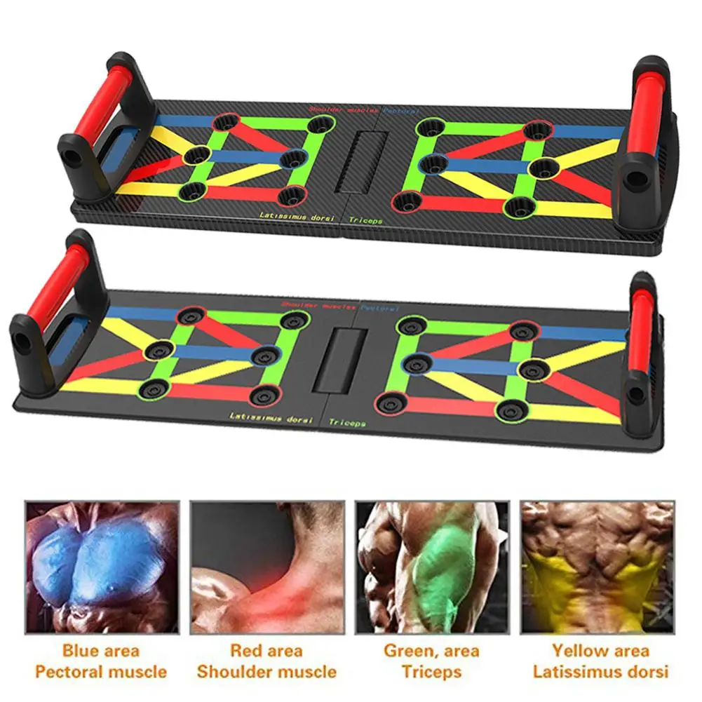

Folding Push Up Rack Board Body Building Fitness Exercise Tools Men Women Push-up Stands For GYM Body Muscle Training Power 4