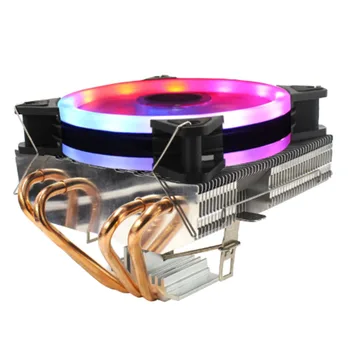 

LANSHUO Four Copper Tube Blow-Down CPU Cooler CPU Fan Suitable for 1366/2011/1155 and Other Multi-Platform (Three-Line Multicolo