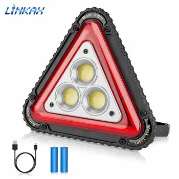 

Portable Triangle LED Working Lamp 4 Mode Road Safety Emergency Warning Lantern Multi-function Car Repairing Light As Power Bank