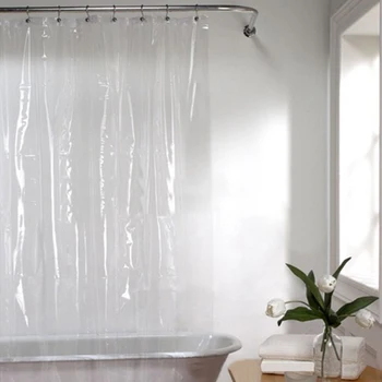 

Modern Plastic Waterproof Punch-free Shower Curtain Translucent Thick Bath Curtains Frosted Atmosphere Partition PEVA Curtain