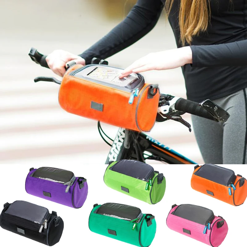 Multifunction Phone Storage Bag Bicycle Equipment Cylindrical Outdoor Detachable Shoulder Strap Waterproof Touchscreen Portable