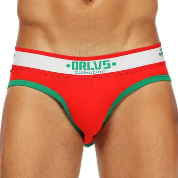 

Men Comfortable Breathable Hips Elastic Mid-waist Cotton Solid Color U Convex Briefs New
