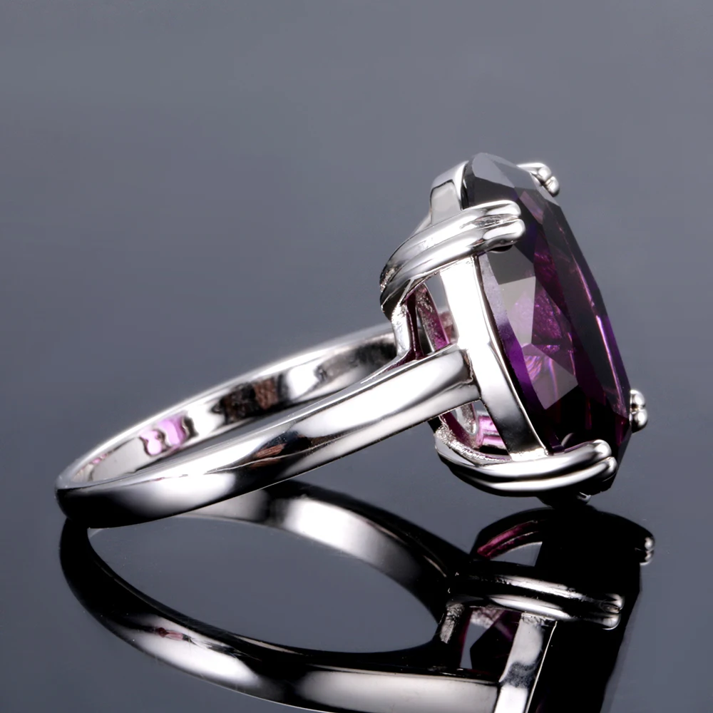 925 Silver Ring Natural Amethyst Oval 13MMX18MM Jewelry For Women Fashion Anniversary Gift silver rings,silver ring