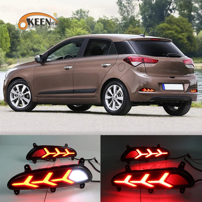 

1 Set For Hyundai I20 Asta 2015 2016 2017 Multi-function LED Rear tail light Rear Bumper Reflecto Light Brake Turn Signal Light