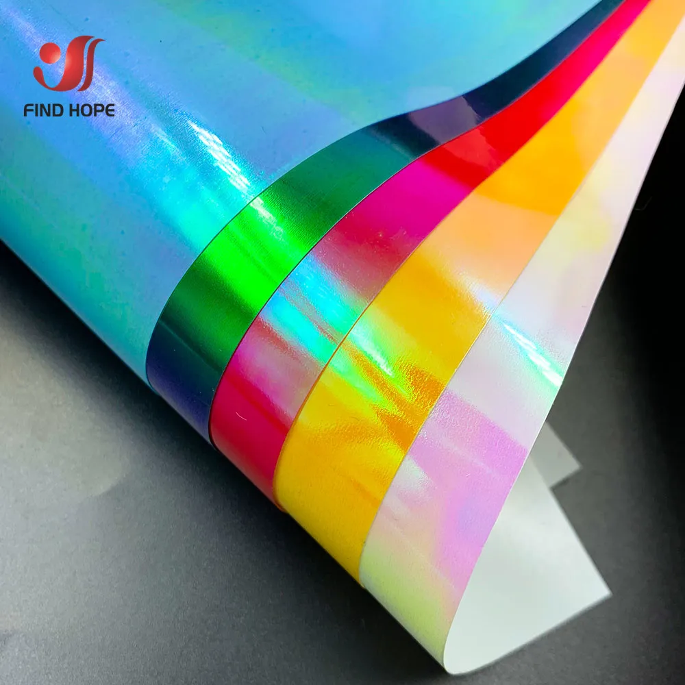 12" X 10" Various Iridescent Flock Glow PET PU Heat Transfer Vinyl HTV Printing Film for TShirt Iron on Fabric Design for cut