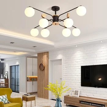 

Nordic Designer Magic Bean LED Chandelier Modern Milk White Glass Chandelier Living Room Restaurant Indoor Decor Lighti Fixtures