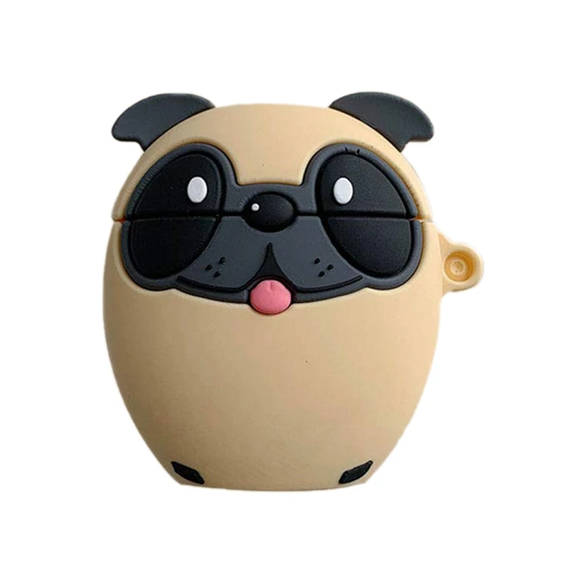 

3D Creative Distinctive Vivid Tongue Pug Design for Airpods Case Soft Silicone Wireless Charging Earphone Shockproof Protector w